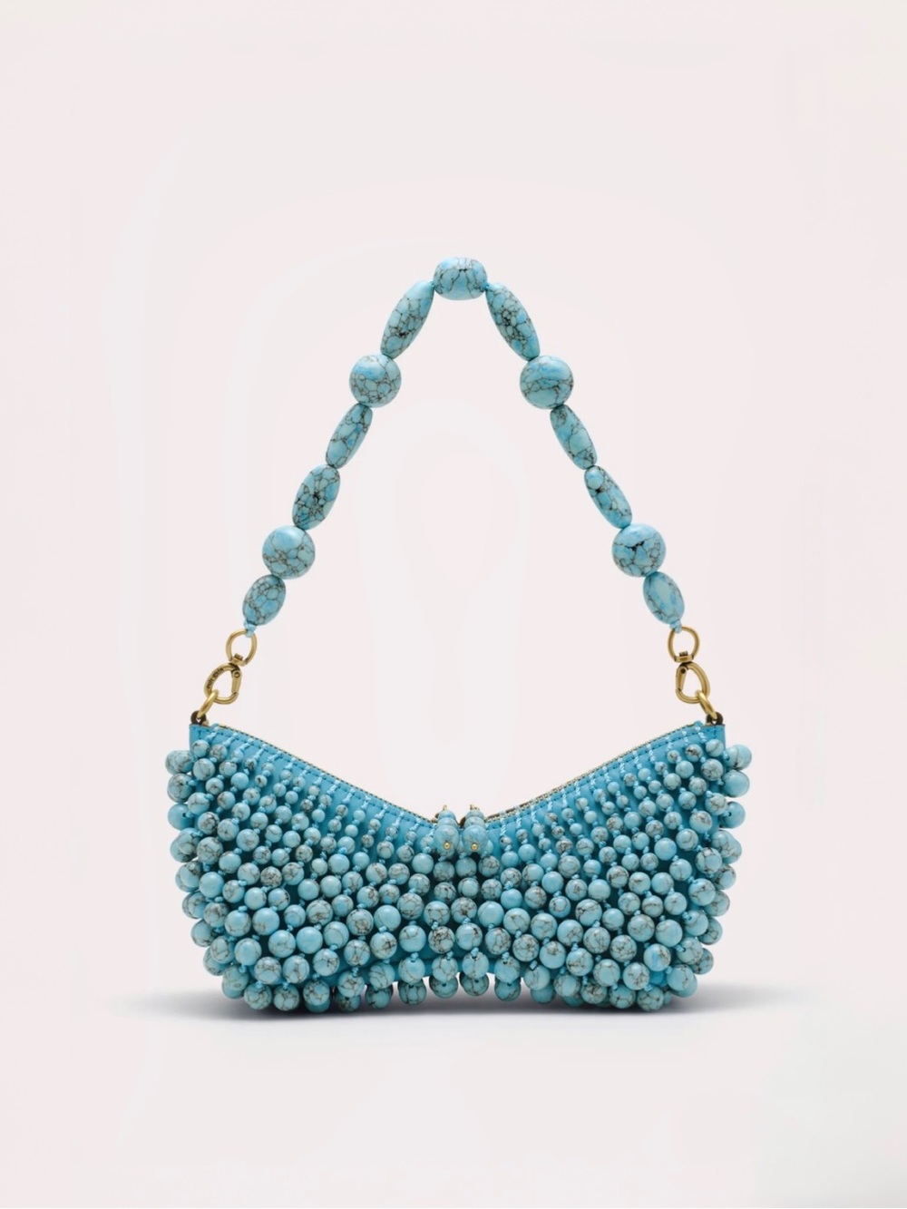 NEW in Box Cult Gaia Mercier Mini Shoulder Bag in Ibiza Turquoise Beaded $898 - Picture 6 of 9